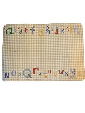 Pottery Barn Kids Alphabet Placemat in Green Gingham